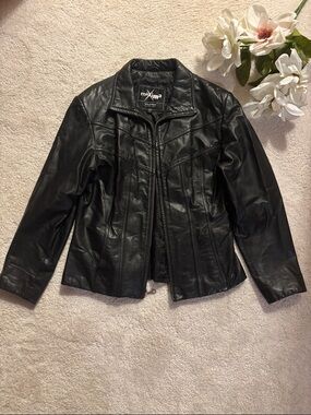 Wilsons Leather Black Genuine Leather Zip-Up Jacket